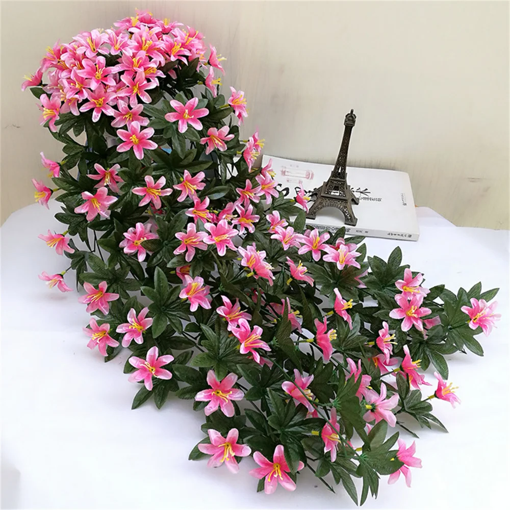 

Artificial Flowers Lily Vine Fake Foliage Flower Wall Hanging Basket Flower Wedding Decoration Party Home Decoration Accessories
