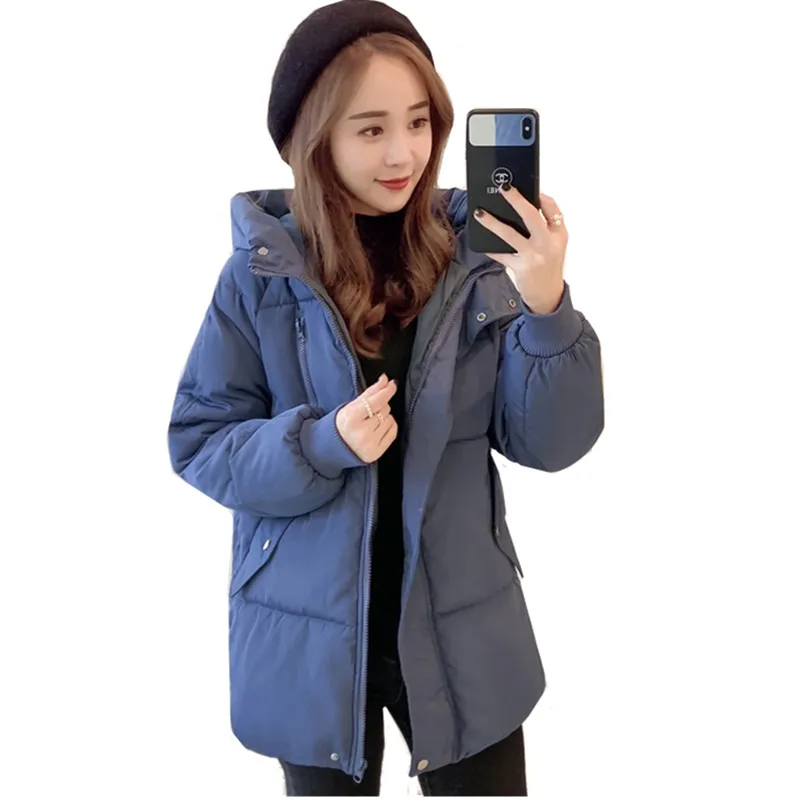 Зимняя хлопковая куртка с капюшоном для женщин модные парки теплое зимнее пальто