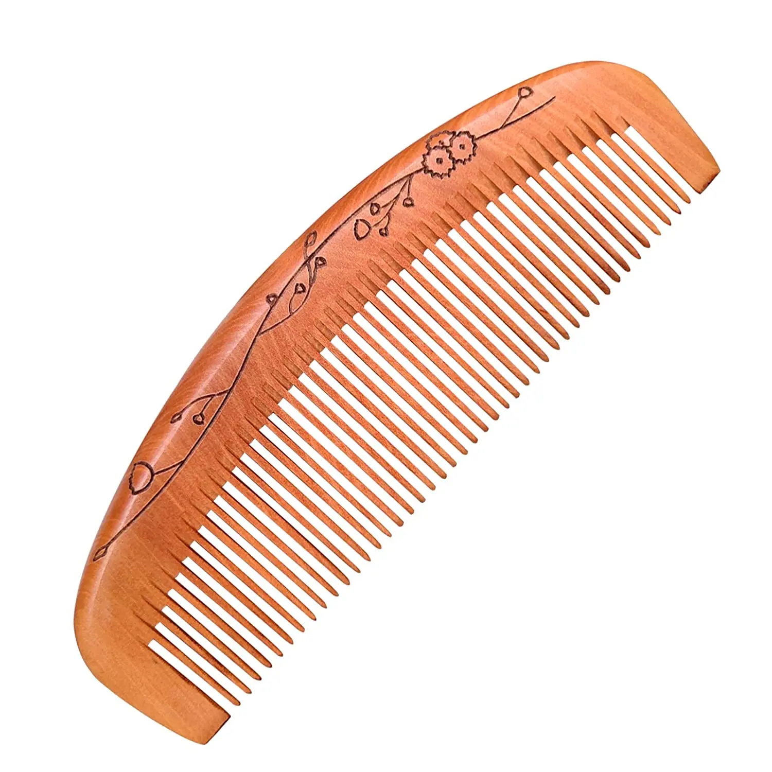 

Natural Wooden Hair Combs,for Curly Hair Detangling anti-static fine tooth Wooden Combs, gifts cn and men (Oval fine tooth comb)