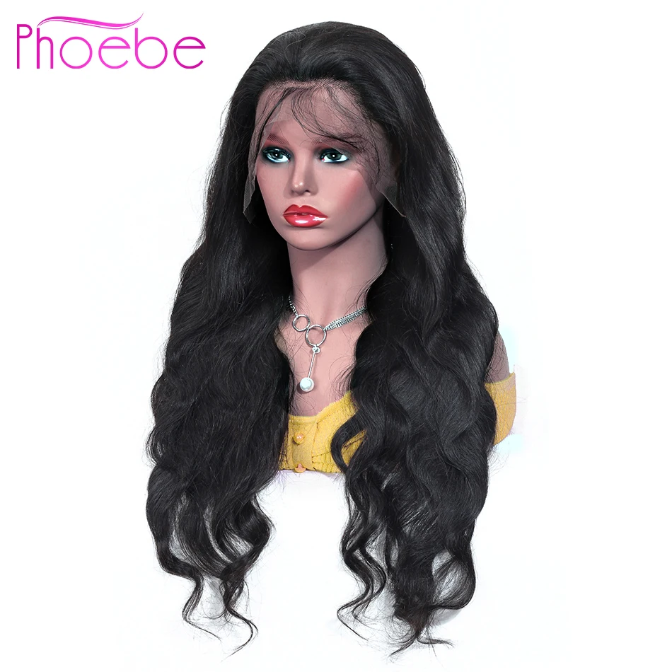 Phoebe, 13x4, фронтальные человеческие волосы, парики, предварительно выщипанные для черных женщин, не Реми, бразильский Волнистый фронтальный парик, 150% Плотность