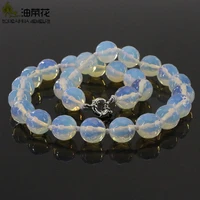 new fashion natural charm stone clavicle necklace opal crystal gems faceted bead jewelry woman girl christmas gift wholesale