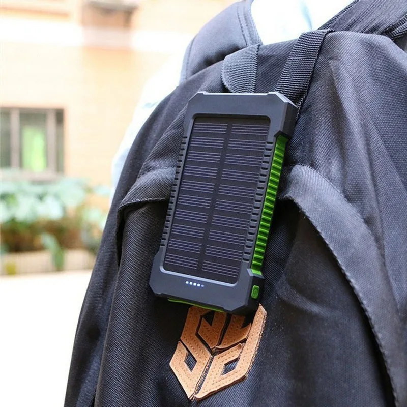 20000mAh Солнечное Портативное зарядное USB устройство мобильный телефон Power Bank