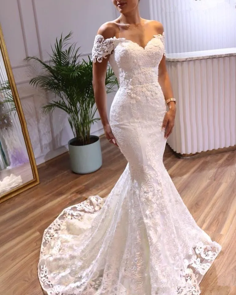 

Vintage Sexy Mermaid Arabic Wedding Dresses Sweetheart Beaded Lace Bridal Dresses Sweep Train 2021 Wedding Gowns Robes De Soiree