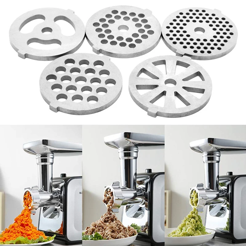 7 Piece Stainless Steel Meat Grinder Plates Discs and Blade for Food Chopper Machinery Parts | Бытовая техника