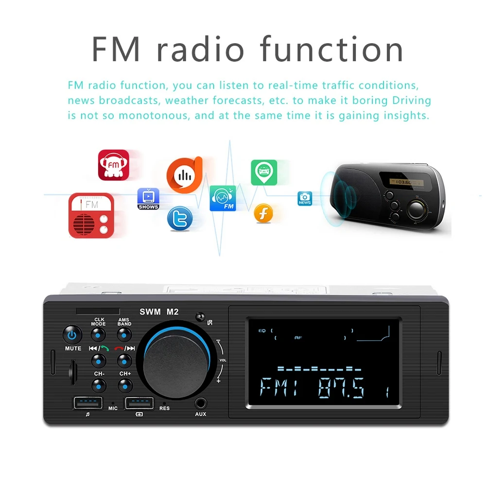 Автомобильный Аудио Видео SWM M2 автомобильный стерео MP3 музыкальный плеер FM Радио