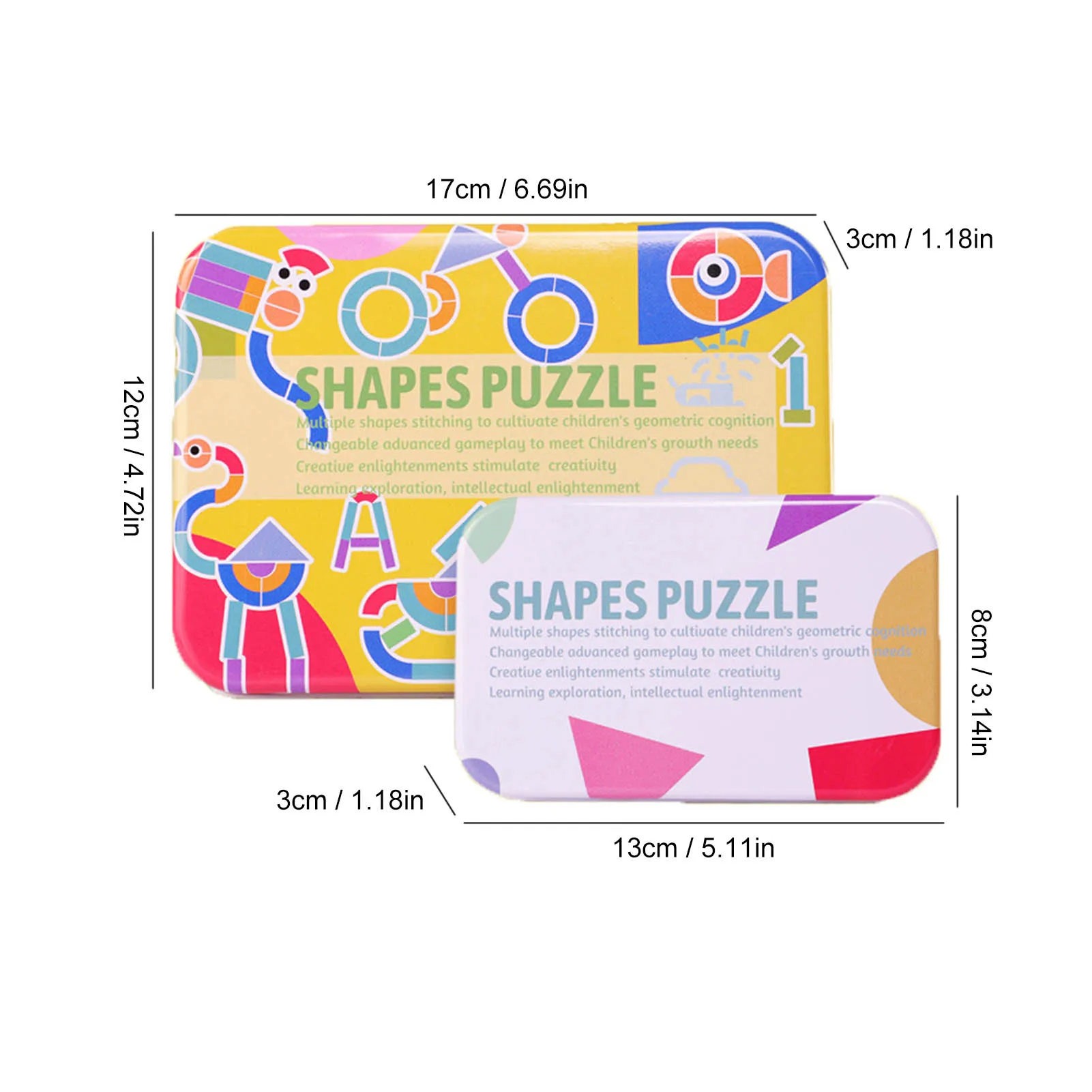 

Wooden Colored Puzzle Geometric Shape Jigsaw Puzzle Safe Educational Toy For Children