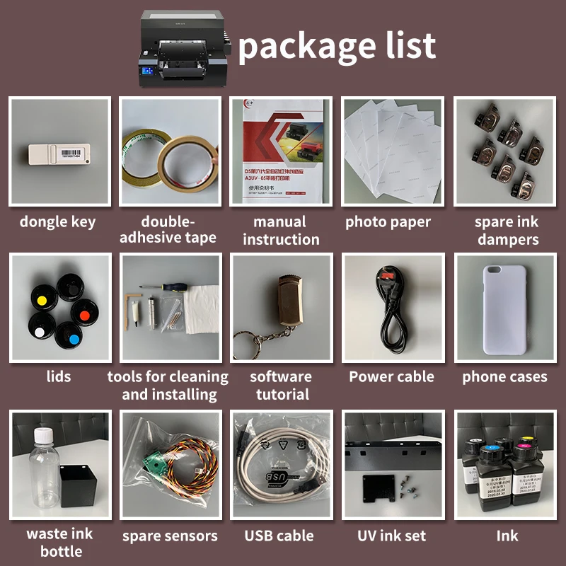 Цифровой планшетный УФ принтер DOMSEM A3 6 цветов чехол для телефона футболка