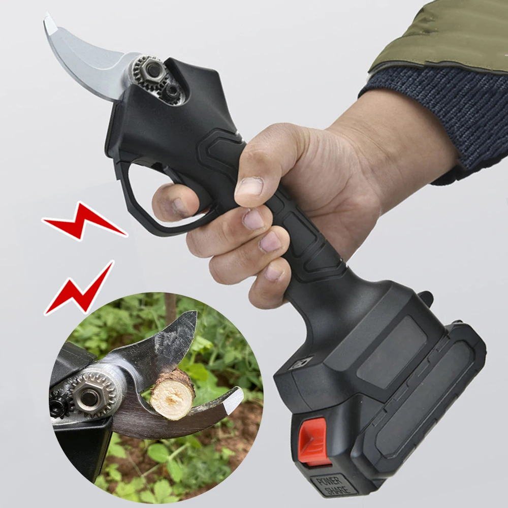 Cordless Pruner Lithium-ion Pruning Shear Efficient Electric Scissor Bonsai Tree Branches Garden Tool Rechargeable Hedge Trimmer