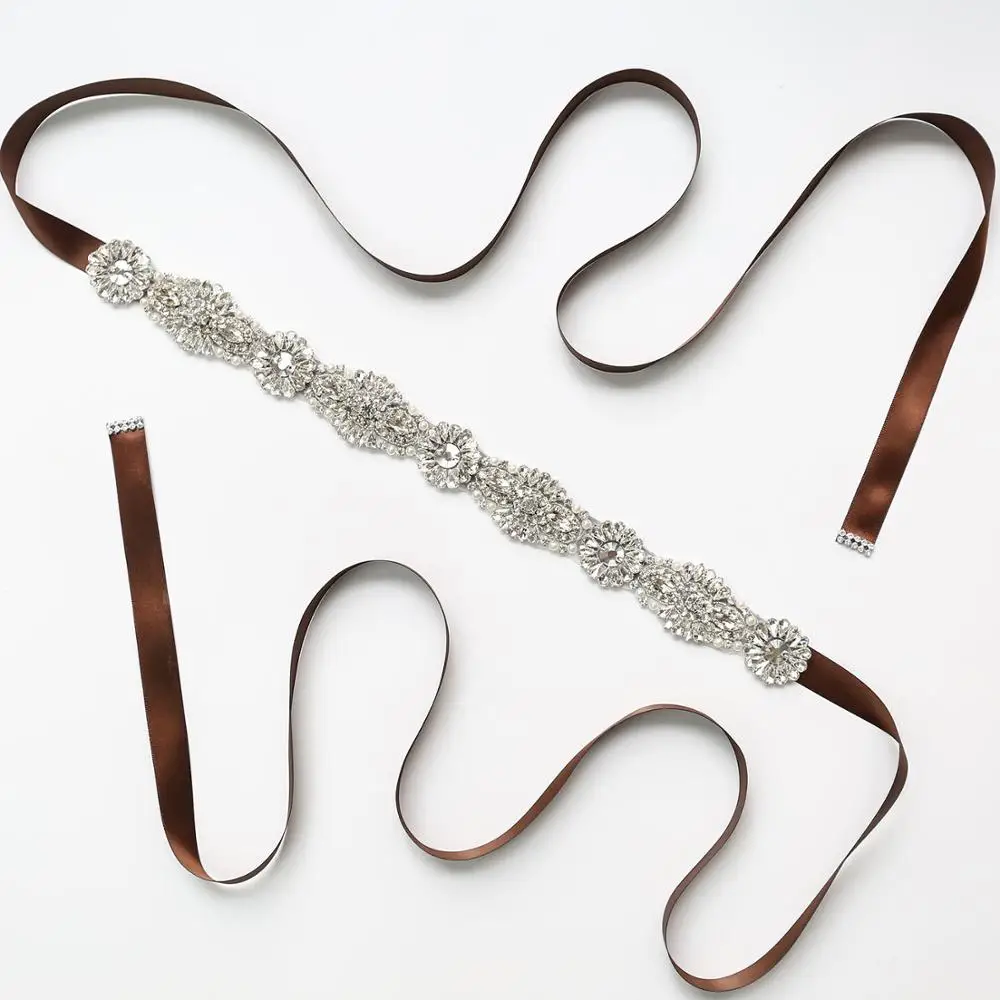 Свежий дизайн вечернее платье с украшением на талии Стразы ручной работы пояс