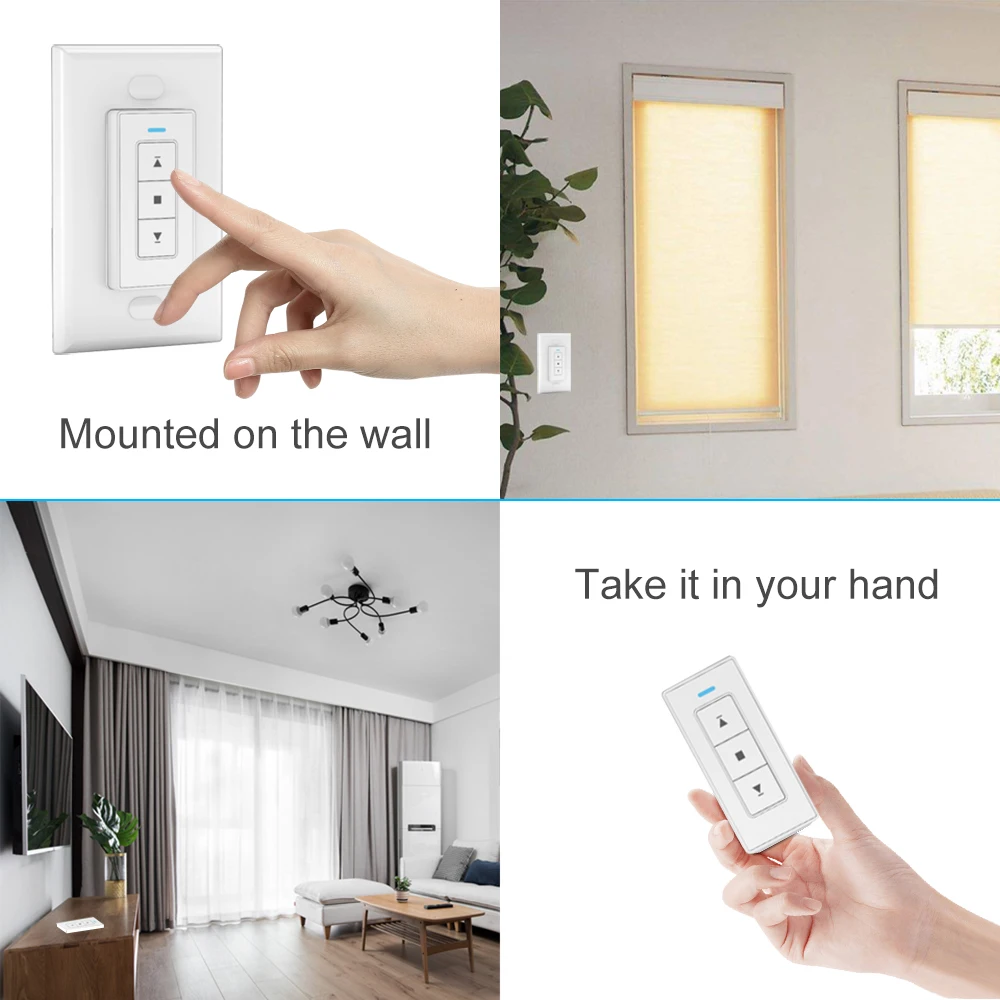 

2021 Micro Motor Receiver Universal Waterproof Long Strip Remote Control RF433.92MHz White Wall-mounted Remote Control 1CH smart