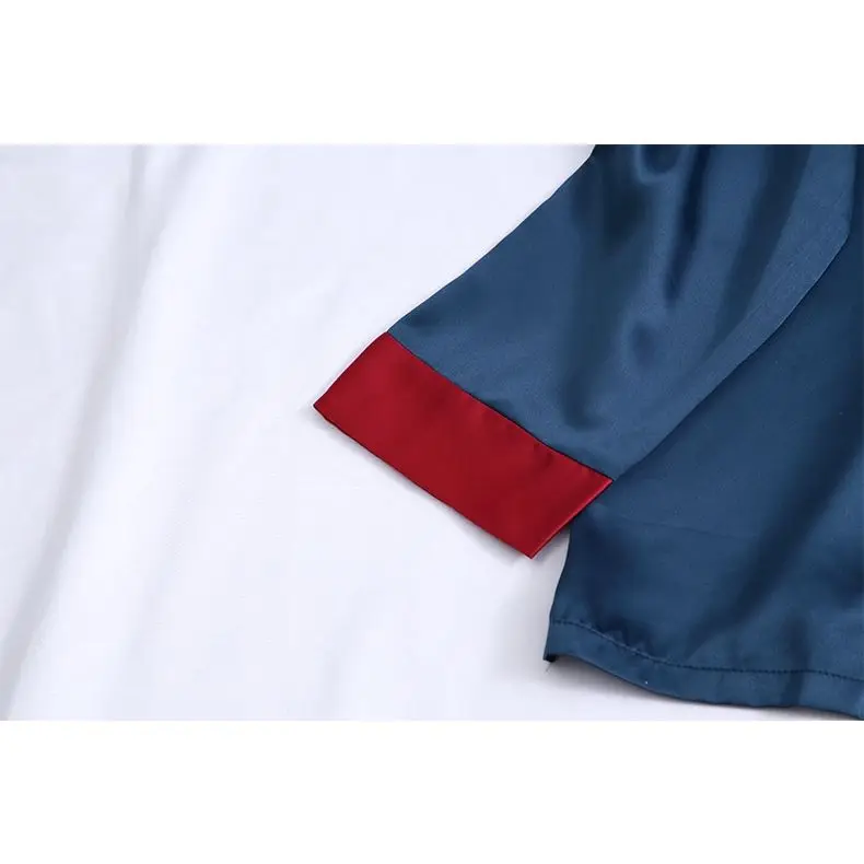 Satin Comfortable Pajamas Print Fashion Women Long Sleeve Trousers Simulation Silk Printing Women's Pajamas Set