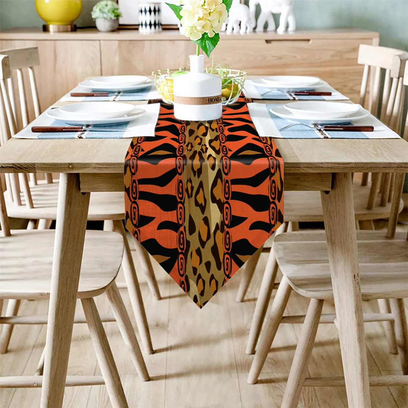 Длинный Настольный бегун Леопардовый из племен для кухни свадьбы праздника