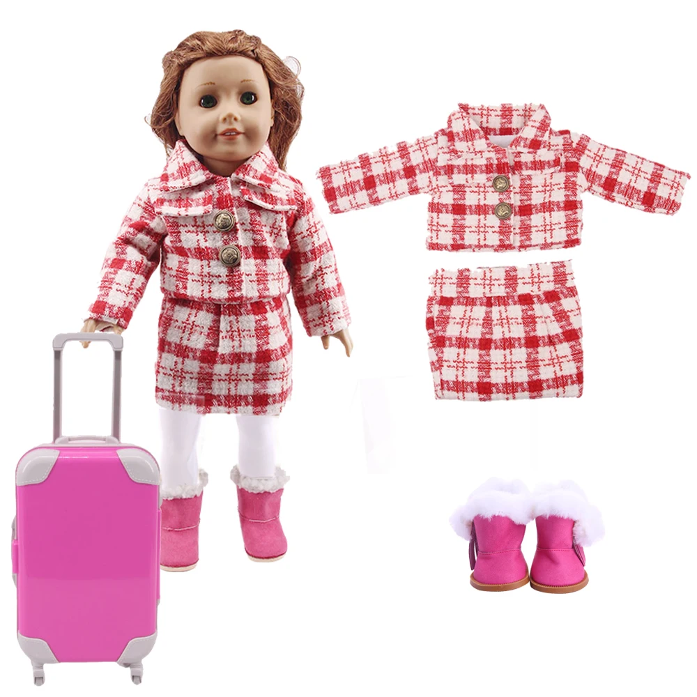 Кукольная одежда 3 шт./компл. = хлопчатобумажная стильное длинное пальто + сапоги