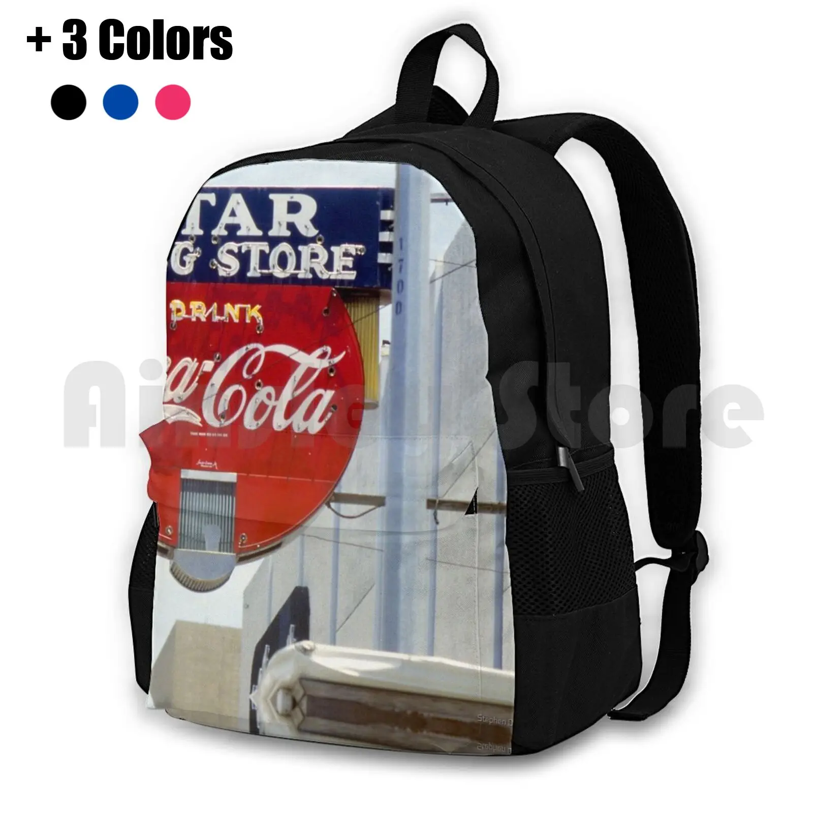 

Neon Sign , Galveston , Texas Outdoor Hiking Backpack Waterproof Camping Travel Coke Pop Vintage Nostalgia Texas Galveston