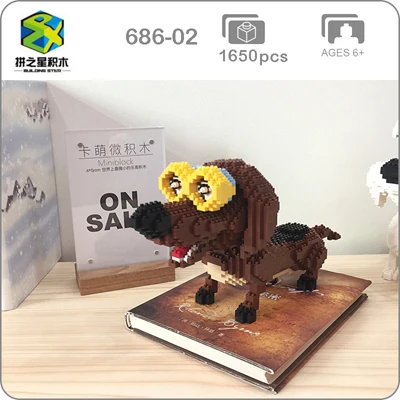 Fronky Строительная звезда Beagle Hound Шнауцер такса овчарка Собака Животное 3D модель животного Алмаз Мини Строительные маленькие блоки игрушка без коробки - Цвет: Fronky