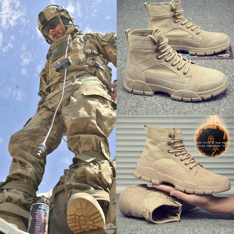 

zapatos de senderismo Martin boots-botas de combate altas transpirables para hombre, botas de cuero de entrenamiento militar de