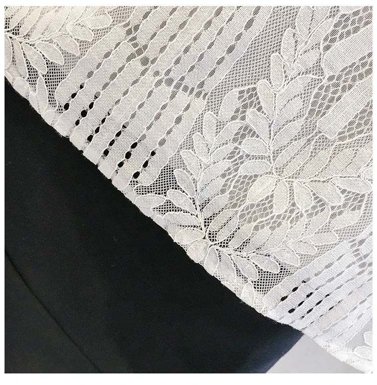 Женская кружевная блузка 2020 H белая ажурная с круглым вырезом и цветочным принтом