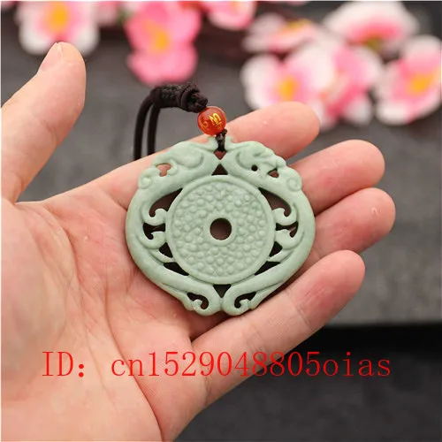 Натуральный белый зеленый дракон феникс нефрит кулон ожерелье полый