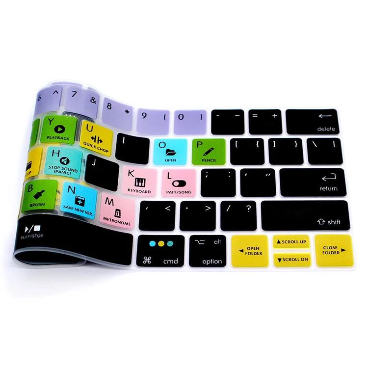 HRH FL Studio Fruity Loops функция силиконовая клавиатура крышка клавиатуры кожи для Macbook Pro 1" 15" Touch Bar A1706/A1707/A1989/A2159