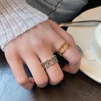 guangyao fashion jewelry rings set hot sale metal alloy hollow round opening women finger ring for girl lady party wedding gifts
