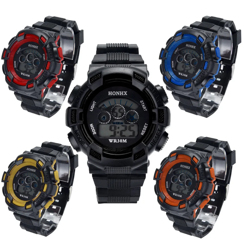 

Student Waterproof Children Boys Digital LED Sports Watch Kids Alarm Date Watch Gifts Casual Electronic Simplicity Round Watch