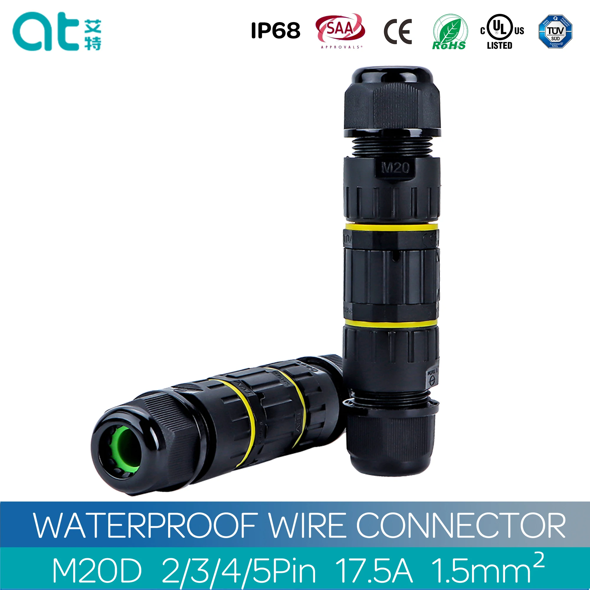 M20D Male Female Connectors Power Electric Screw Cable Wire IP68 Rated Waterproof | Обустройство дома