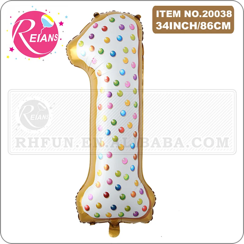 Большой пончик 34 дюйма Пончик конфеты цифры фольгированные воздушные шары для