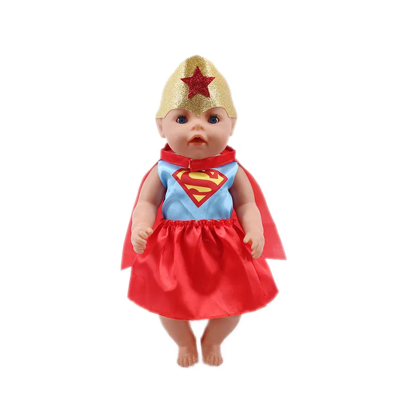 Doll Clothes 2Pcs/Set Superheros Clothes Cosplay For 18 Inch American Doll & 43 Cm New Born Baby Accessories,Logan Boy Doll Gift images - 6