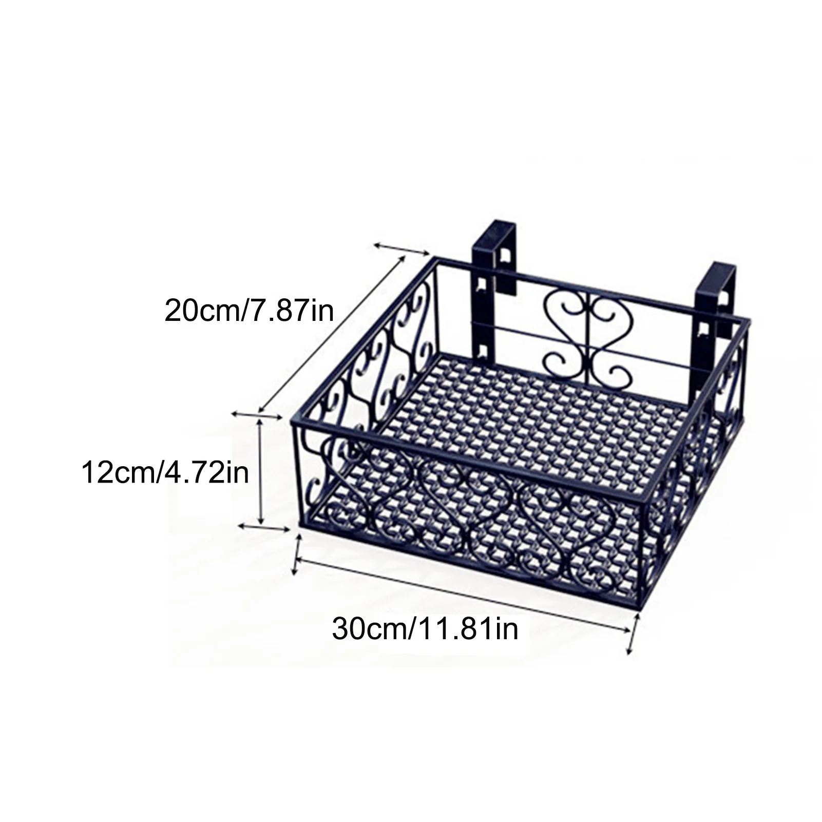 

Stand Storage Rack Hanging Organizer Deck Rail Flowerpot Railing Shelf Balcony Rail Planter Shelf Fence Railing Flower Holder