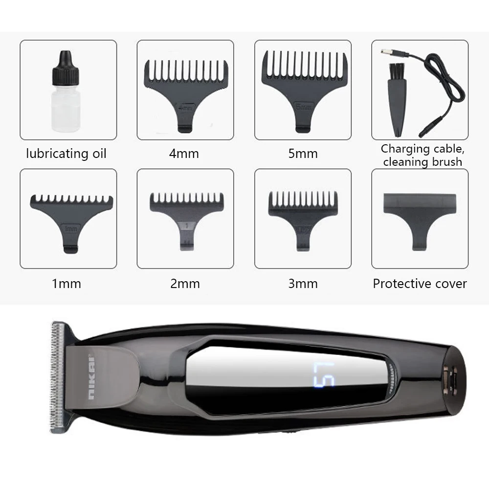 Водонепроницаемая машинка для стрижки волос с USB Мужская низким уровнем шума