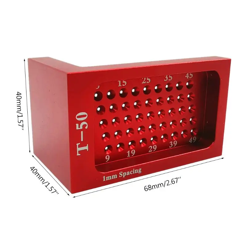 Линейка для позиционирования отверстий T50 T-type из алюминиевого сплава деревянный