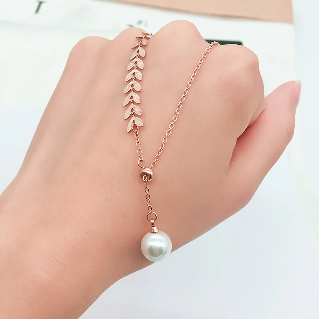 Женское Ожерелье регулируемое простое ожерелье с подвеской из искусственного