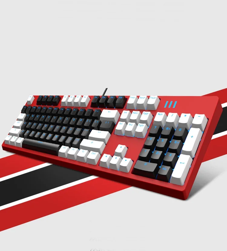 Новая эргономичная проводная USB Механическая игровая клавиатура FL-Esport MKa104s с