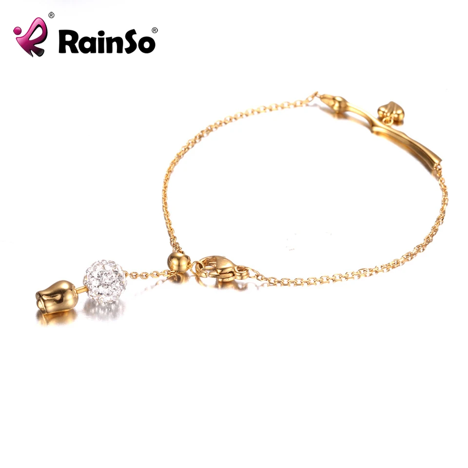 RainSo модные браслеты для женщин роскошный регулируемый браслет из нержавеющей