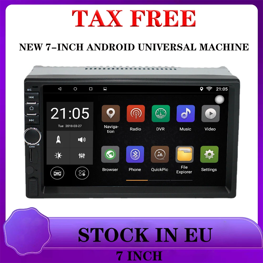 

Автомагнитола 7080B, MP5-плеер, Android 7,1, 7-дюймовый универсальный сенсорный экран, навигация carplay, FM 1 + 16G, Bluetooth