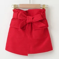fashion solid color skirts for girls new autumn casual short skirts with belts toddler girl clothes mini skirts