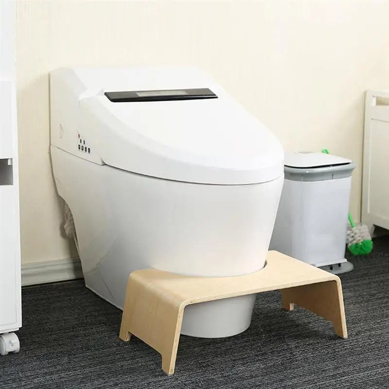 

Wooden Toilet Seat Footstool Household Toilet Stool Anti-Skid Heightened Thickened Stool For Children Pregnant Women Old People