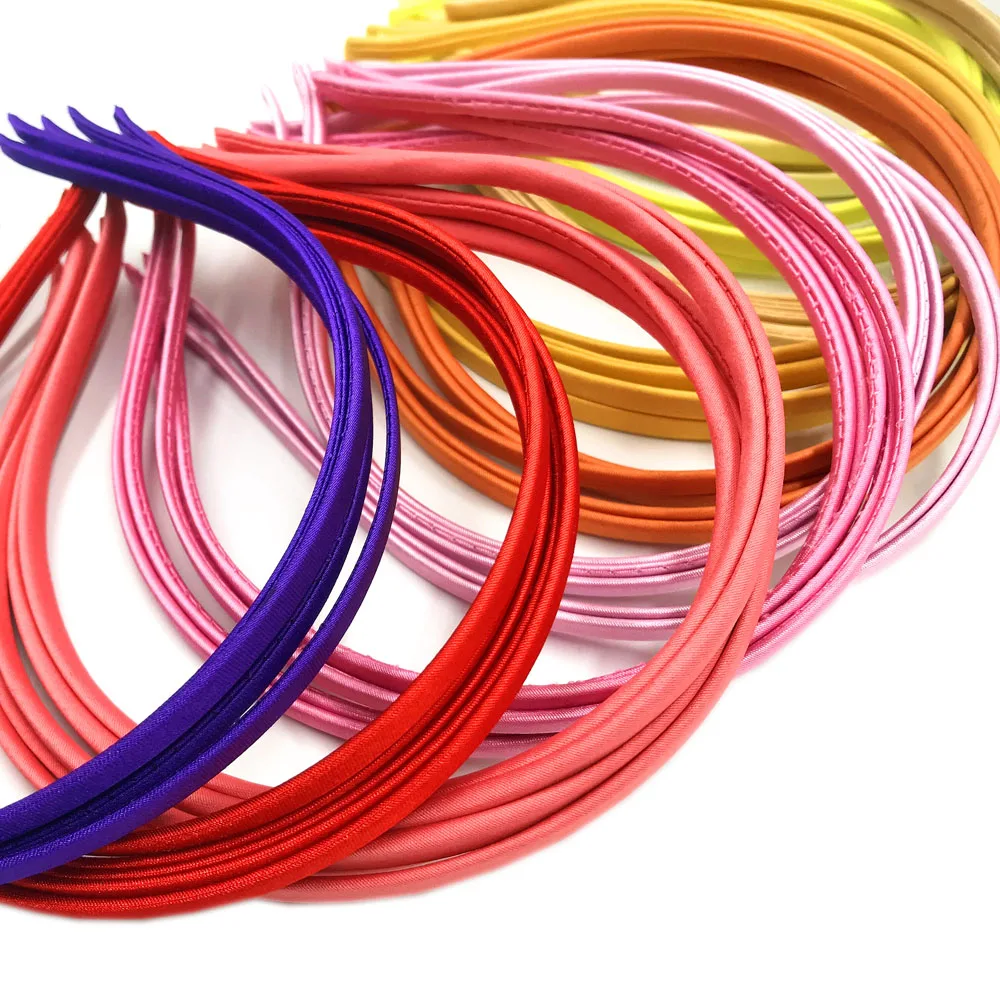 50 шт. оптовая продажа 20 ярких цветов тканевая обтянутая металлическая повязка на