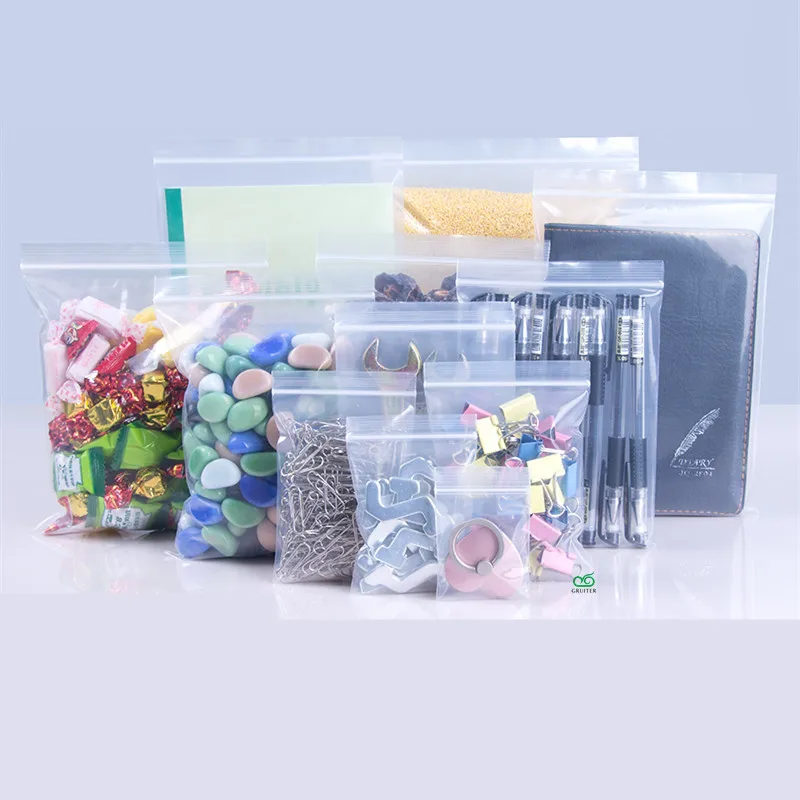 

Storage In The Kitchen Bags Sachet Ziplock Chips Pouchet Packing Sealed Zipper Bags Jewelry PE Ziplock Storage Packing 20Wire