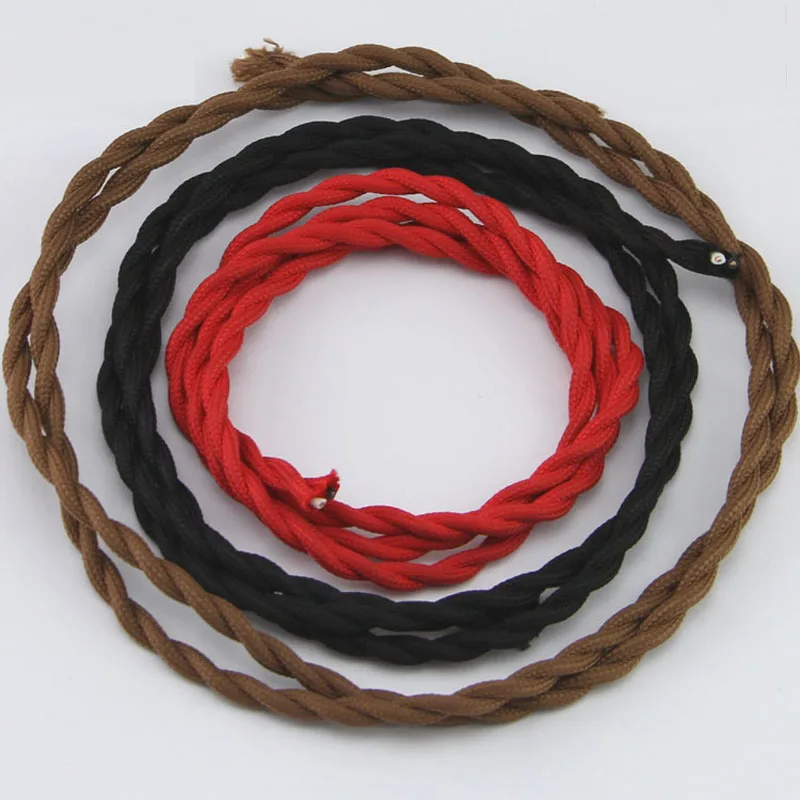 5 метров винтажная люстра плетеные электрические провода 2*0 75 мм двойной медный