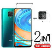2 in 1 full cover glass for xiaomi redmi note 9 pro glass for redmi note 9 pro screen protector for redmi note 9 pro lens glass