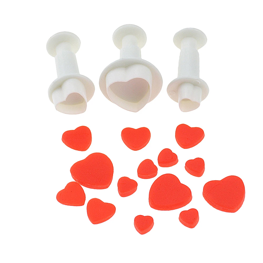 3 шт./компл. плунжерный резак в форме сердца форма для сахарной мастики помадки