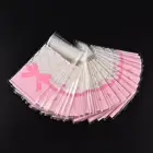Новый 100 шт. Розовый Рождественский подарок упаковочный пакет прозрачный вечернее платье, украшенное цветочными вечерние Свадебная конфетная сумка печенья печенье для выпекания хлебобулочных изделий мешок