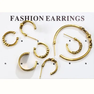 1 комплект модные женские круглые металлические богемные серьги