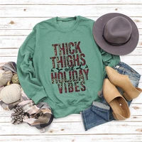 new christmas sweater casual sports womens pullover thick thighs fun cotton top letter plaid modern jacket