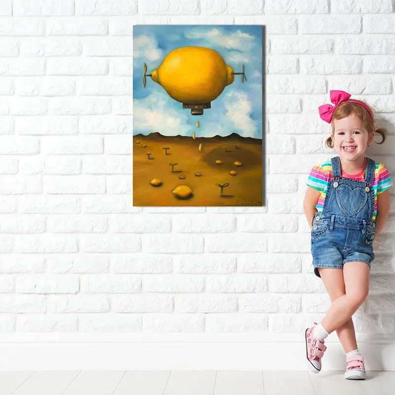 Goede Leah Saulnier Citroen Druppels Schilderen Poster Art Posters En Prints Wall Art Canvas Schilderijen Foto Woonkamer Woondecoratie