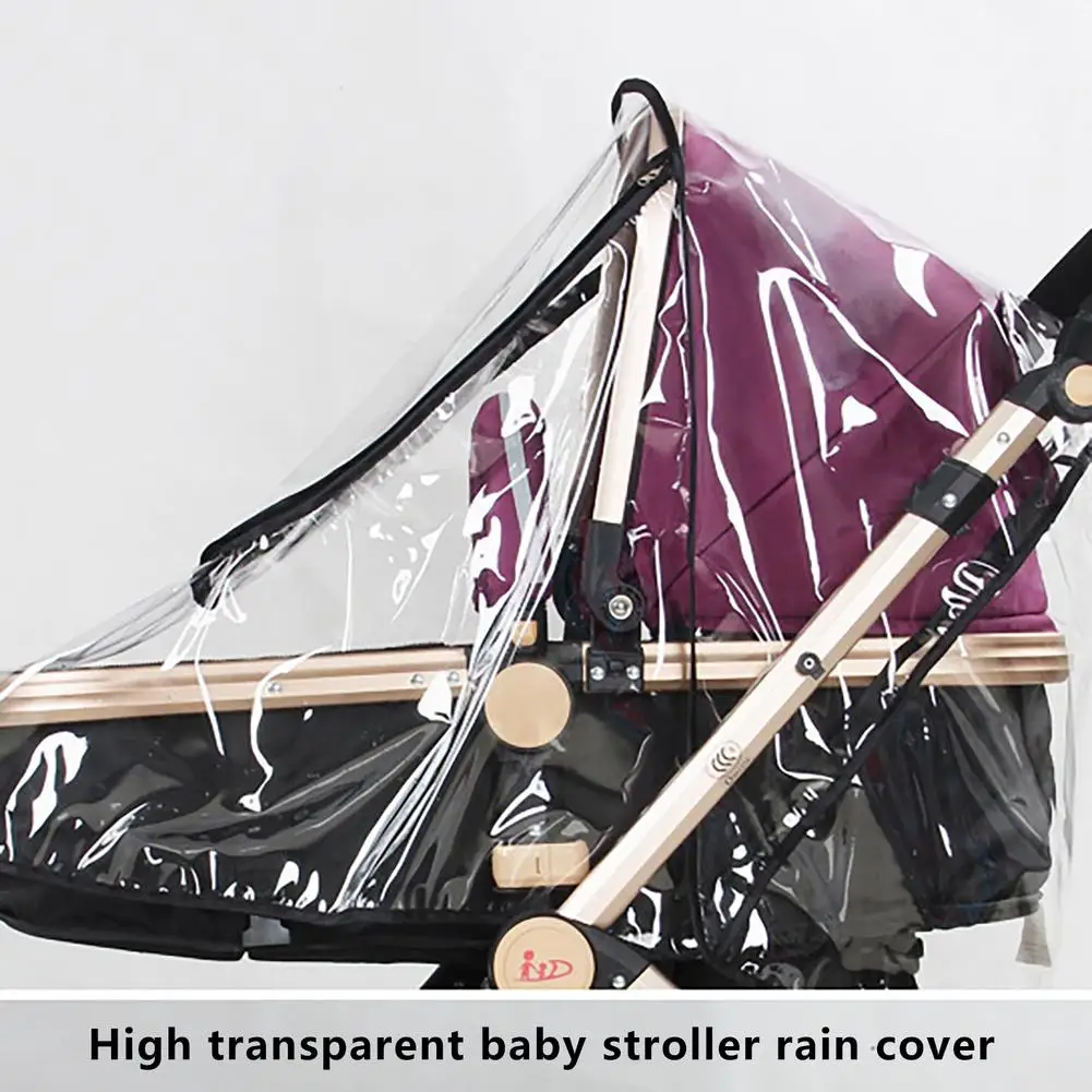 Jogging Stroller Rain Cover Universal High Transparent Baby Weather Shield With Zipper Opening Ultra-thin EVA For |