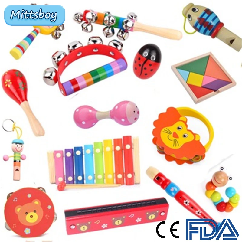 

Montessori Educational Wooden toy 3D Puzzle Music Rattle Sensory Mathematics Jigsaw Brain Training Early Learning For Toy Gifts