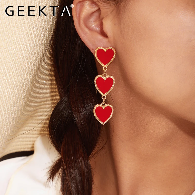 Женские серьги-гвоздики с подвеской в виде сердца | Украшения и аксессуары