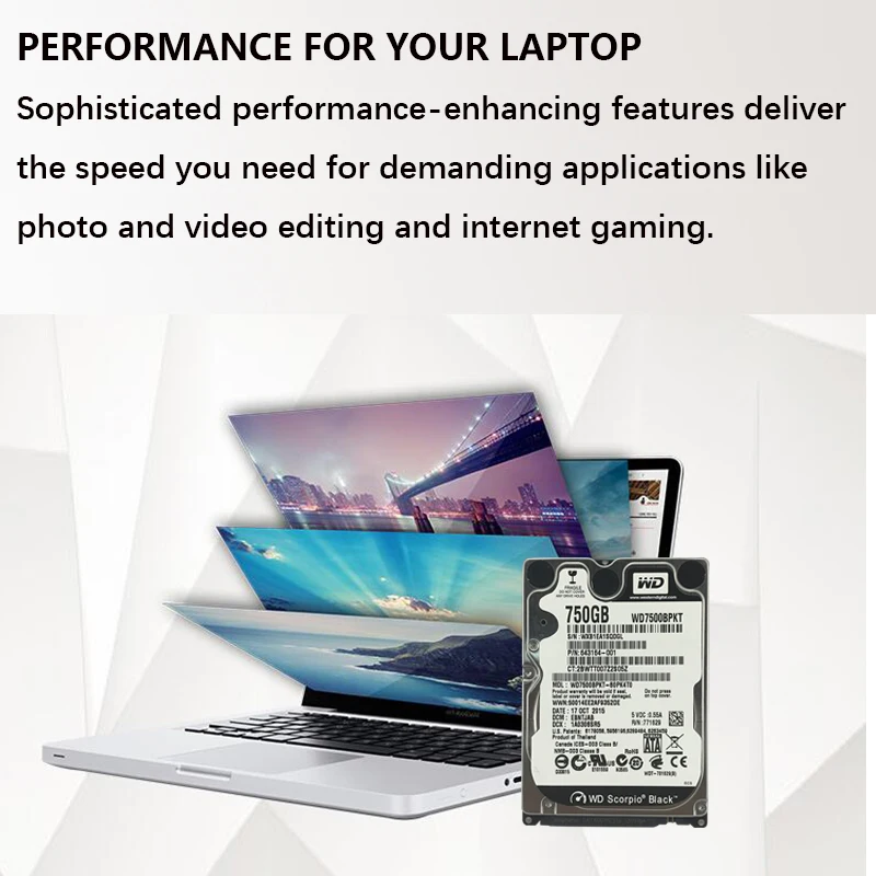 WD черный 750Gb 2 5 &quotSATA II внутренний жесткий диск 750G HDD HD 3 ГБ/сек. 16 м 9 мм 7200 об/мин для
